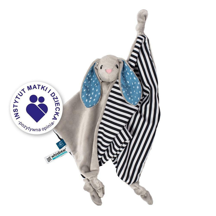 DouDou Kocyk Przytulanka Króliczek - szary whisb123-Friends of Whisbear®, prezent dla niemowlaka