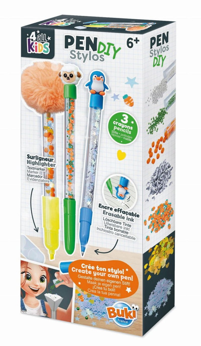 Zestaw diy dla dzieci długopisy i mazak Zwierzątka Buki FK009