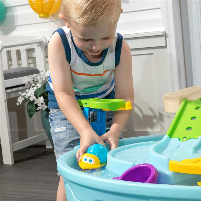 Dwupiętrowy Plac budowy Stół wodny z akcesoriami 2w1 STEP2 400500 dla dzieci do kreatywnej zabawy