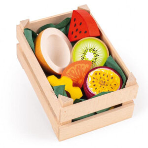 Drewniane owoce tropikalne w skrzynce 7 elementów Erzi 28238