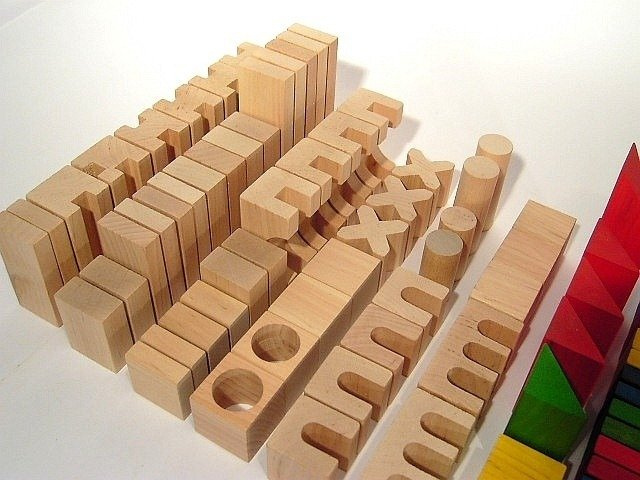 Klocki drewniane o dużych rozmiarach z literkami dla dzieci, XL, 155 el., zabawki konstrukcyjne