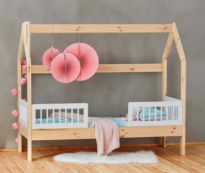 Szara Barierka Basic 2 sztuki 160x70 Pinio Łóżka Domki