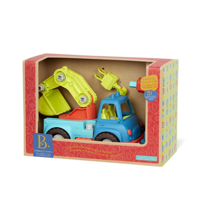 Ciężarówka budowlana 2w1 do demontażu i skręcania z wiertarką Happy Cruisers B.Toys BX1798Z
