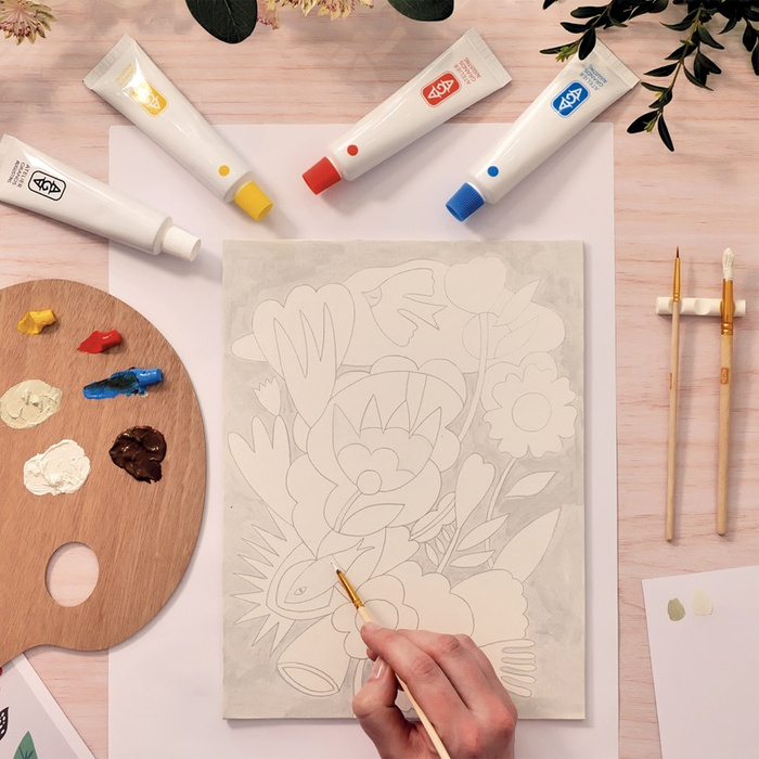 Zestaw artystyczny dla dorosłych Ryby i ptaki na tle kwiatów AGA Atelier 23 Djeco GA10023