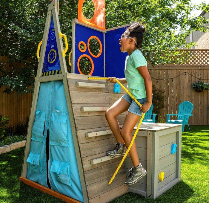 Drewniany plac zabaw Forteca Nerf Scout Defense Post P280123E-KidKraft, zabawy w plenerze