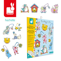 Zestaw kreatywny do tworzenia 10 ozdób z termokurczliwego plastiku Koty i psy Janod J09163