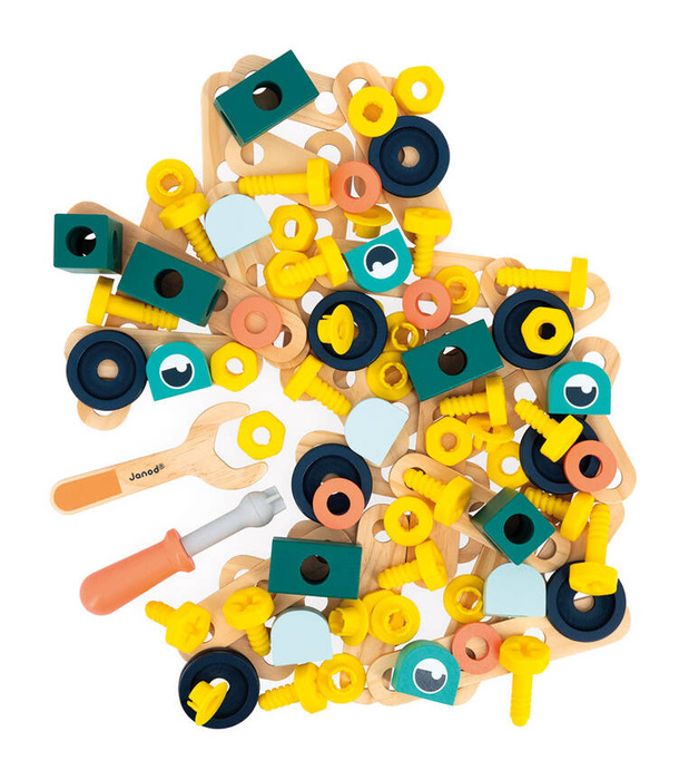 Zestaw konstruktora 100 elementów z drewna Brico'kids J06454 Janod