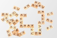 Domino drewniane "Gra twarzy", 110038-Pilch, zabawki edukacyjne