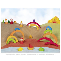 Drewniana układanka Oculus półokrągłe klocki drewniane Goki 58329