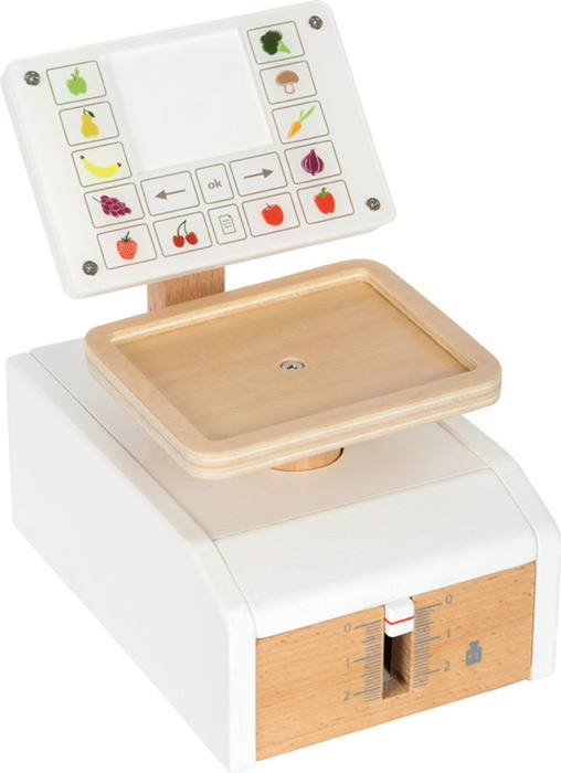 Drewniana waga sklepowa kuchenna dla dzieci Fresh Small Foot 12418 zabawa w kuchnię sklep
