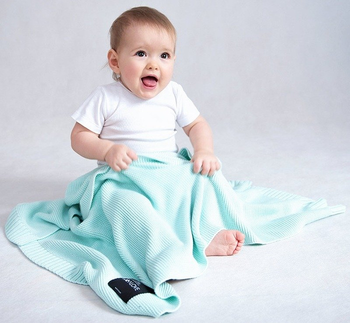 Bambusowy koc Delicious mint miętowy LL0393-Lullalove, kocyki dla dzieci