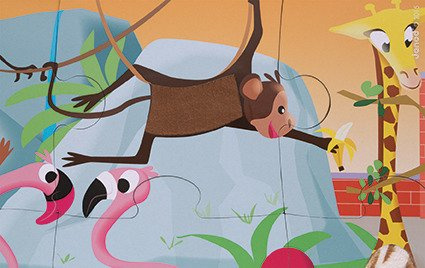 Puzzle sensoryczne 20 elementów Wycieczka do zoo Janod J02774