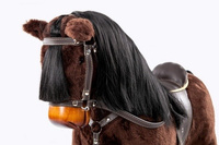 Duży, brązowy koń na ramie