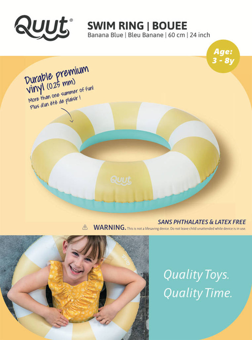 Dmuchane Kółko do pływania średnie Ø 60 cm Banana Blue Quut 173342