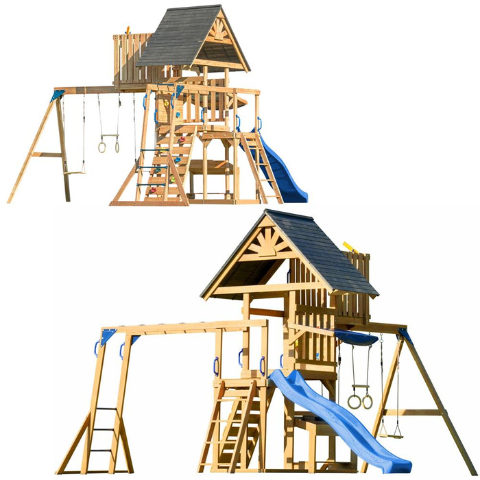 Drewniany duży Plac Zabaw AXI Mitch play tower A030.504.30 Zjeżdżalnia Huśtawki Ścianka wspinaczkowa Wieża do ogrodu