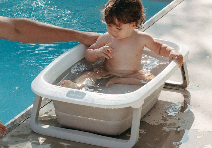 Składana wanienka dla dziecka Eazy Pop Camélé'O Gris velours Beaba 920404