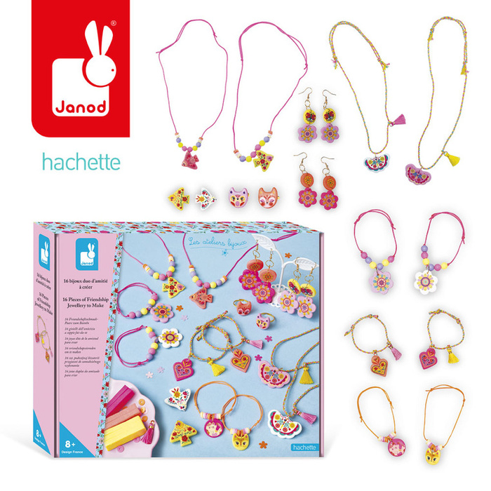 Zestaw kreatywny do tworzenia biżuterii dla przyjaciółek Klejnoty przyjaźni Janod J09186