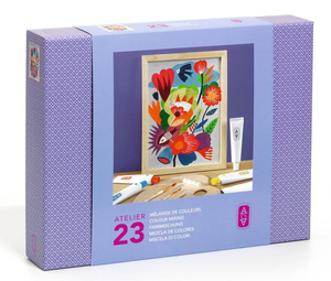 Zestaw artystyczny dla dorosłych Ryby i ptaki na tle kwiatów AGA Atelier 23 Djeco GA10023