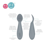 Komplet pierwszych naczyń silikonowych First Foods Set szary EUFFG005-EZPZ