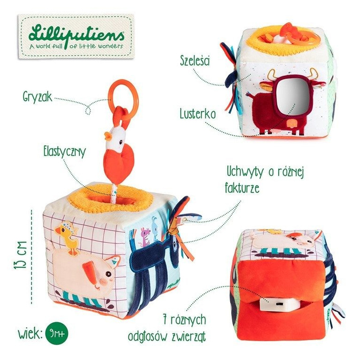 Dźwiękowa kostka aktywizująca wielofunkcyjna Farma 83156-Lilliputiens
