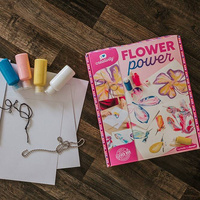 Artystyczny zestaw kreatywny 5 projektów Malowanie łańcuszkiem Pouring painting Kwiaty I love creativity Janod J07738 