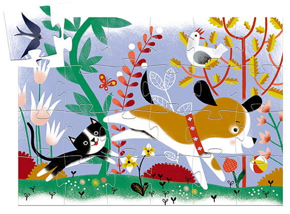 Szczeniaczek - tekturowe puzzle 24 el DJ07280-Djeco, puzzle i układanki dla dzieci