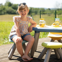 Ogrodowe Krzesełko z oparciem dla dzieci Smoby 880116 niebieskie funkcjonalny i wytrzymały Mebel