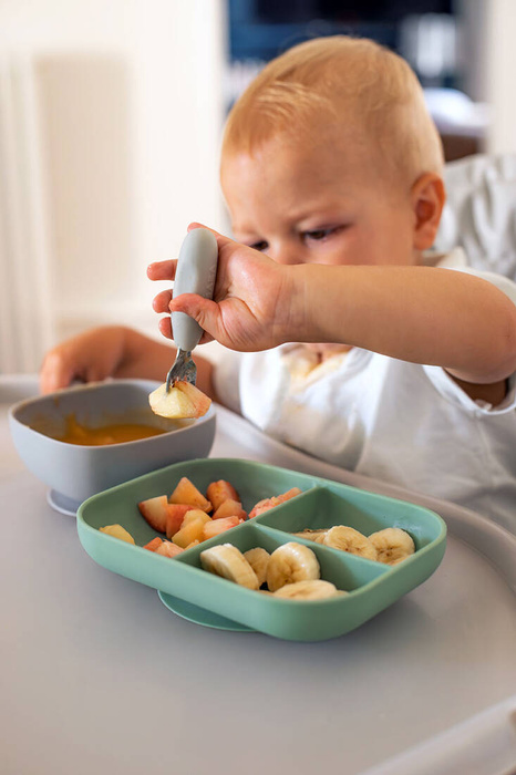 Zestaw pierwszych sztućców ze stali nierdzewnej Velvet grey Beaba 913581