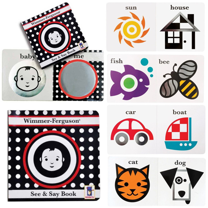 Tekturowa książeczka dla malucha, Zobacz&Powiedz, Wimmer-Ferguson, 211340-Manhattan Toy, zabawki dla niemolaków