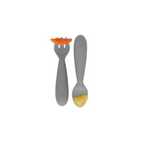 Komplet silikonowych sztućców Mini Utensils szary EUMUG005-EZPZ, sztućce dla dzieci