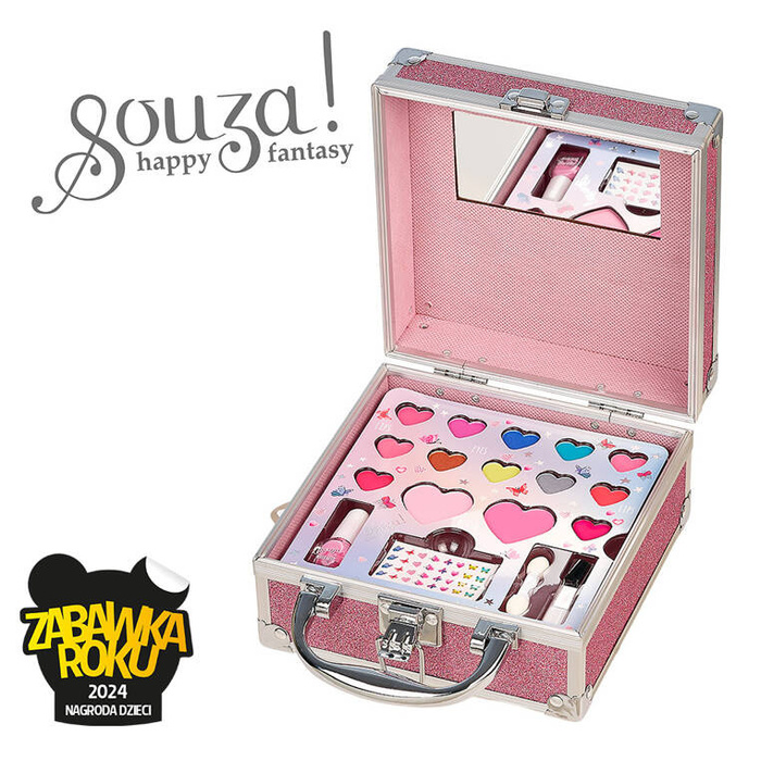 Walizka z kosmetykami do makijażu dla dzieci zestaw 18 elementów z lusterkiem Souza! 107144