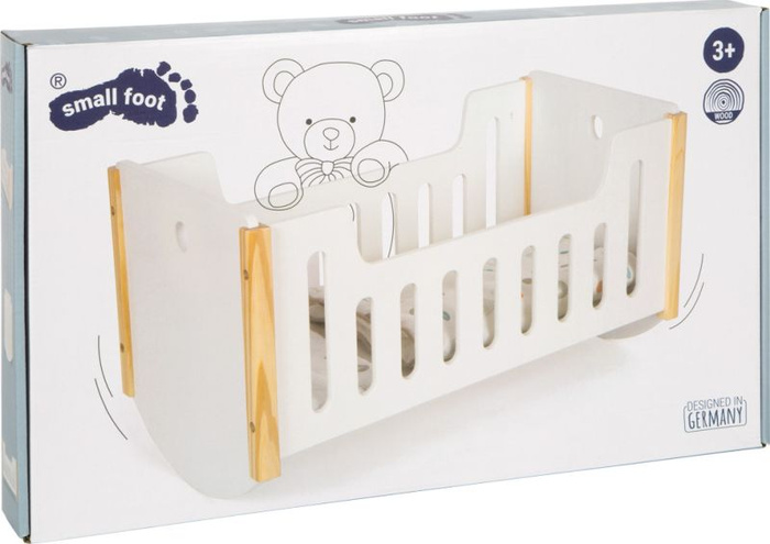 Biała drewniana kołyska dla lalek Little Button Small Foot 12260