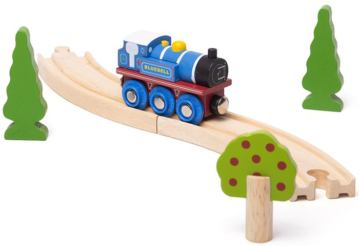 Drewniany pociąg parowóz Bluebell Bigjigs Rail BJT423 kolejki dla dzieci