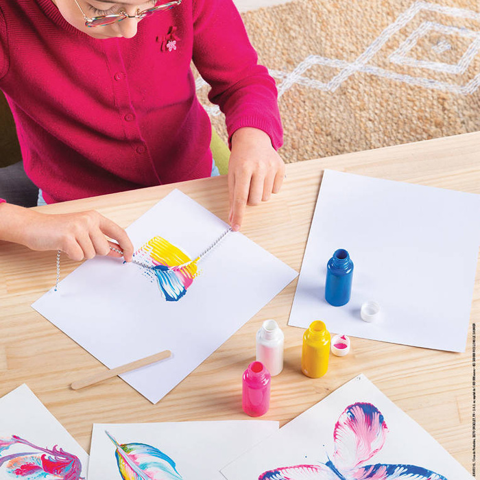 Artystyczny zestaw kreatywny 5 projektów Malowanie łańcuszkiem Pouring painting Kwiaty I love creativity Janod J07738