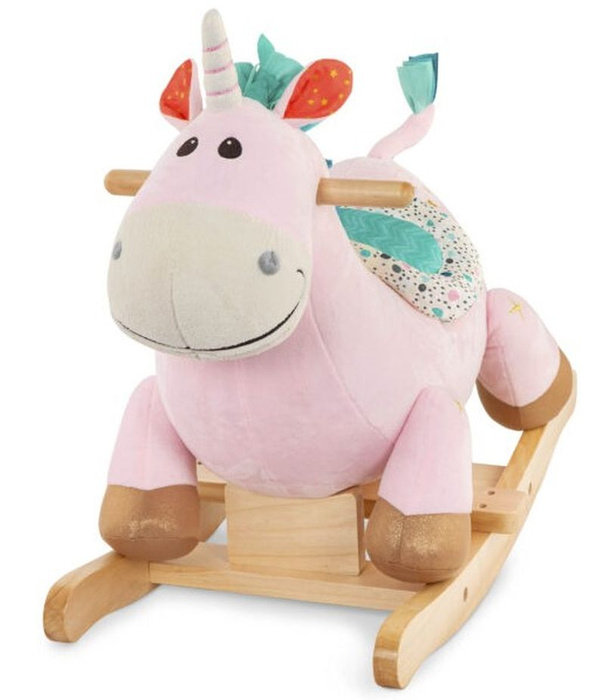 Pluszowy koń na biegunach jednorożec gwiazda Rodeo Rocker Cleo B.Toys BX1936Z