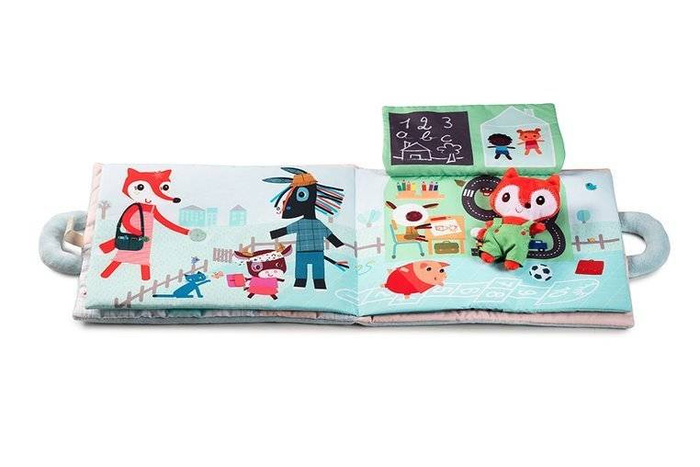 Miła, mięciutka książeczka aktywizująca z uroczą przytulanką „Dzień dobry, mały lisku” 83270-Lilliputiens