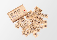 Domino drewniane "Gra twarzy", 110038-Pilch, zabawki edukacyjne