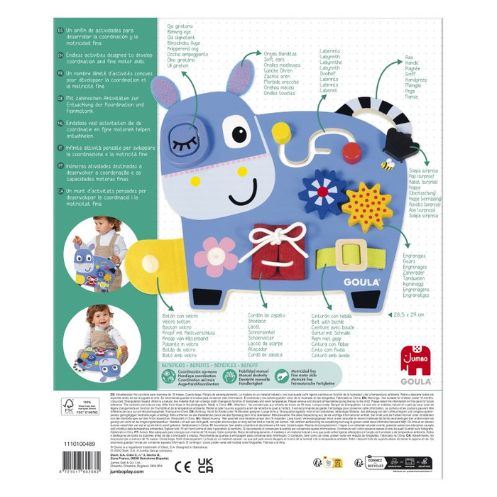 Przenośna tablica manipulacyjna dla dzieci Osiołek Goula 1110100489