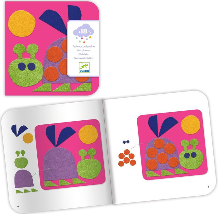 Wyklejanki filcowe Małe stworzenia Djeco DJ00085, zestaw artystyczny