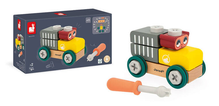 Samochód do składania Drewniana cysterna Miś Brico Kids Janod J06458