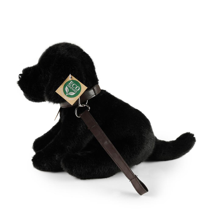 Pluszowy piesek na smyczy czarny Labrador 25 cm Rappa 240766