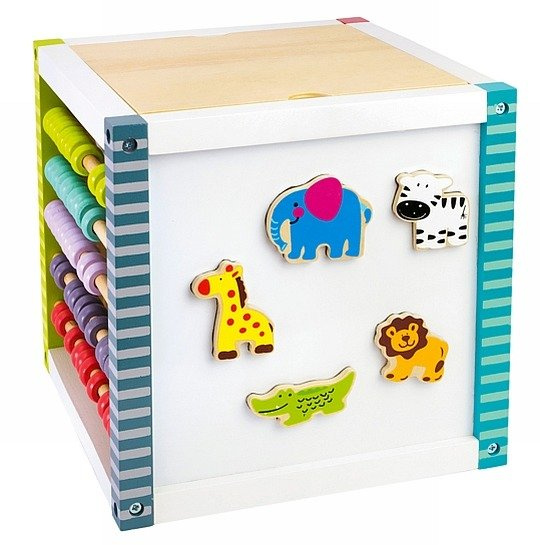 Drewniana kostka edukacyjna "Planeta Ziemia", zabawki edukacyjne dla dzieci