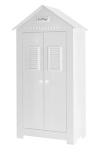 Biała szafa 2 drzwiowa wysoka Pinio Marsylia MDF