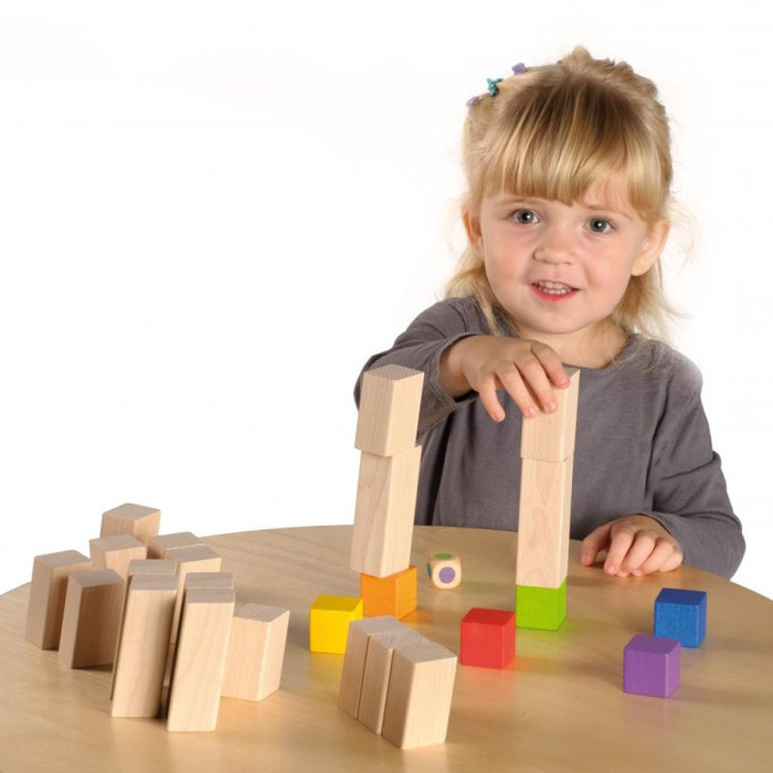Klocki drewniane balansujące wieże Tricky Blocks Erzi 42363 Gry zręcznościowe dla dzieci