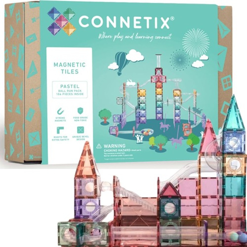 Kulodrom klocki magnetyczne Pastel Ball Run Pack 106 el. Connetix 00106-BR