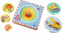 Puzzle warstwowe, pojazdy budowlane na placu Kreta Jana, HB301648-Haba