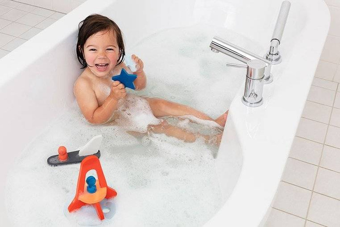 Piankowe puzzle do kąpieli 3D Quutopia Wyprawa na księżyc 172123-Quut, zabawki do kąpieli