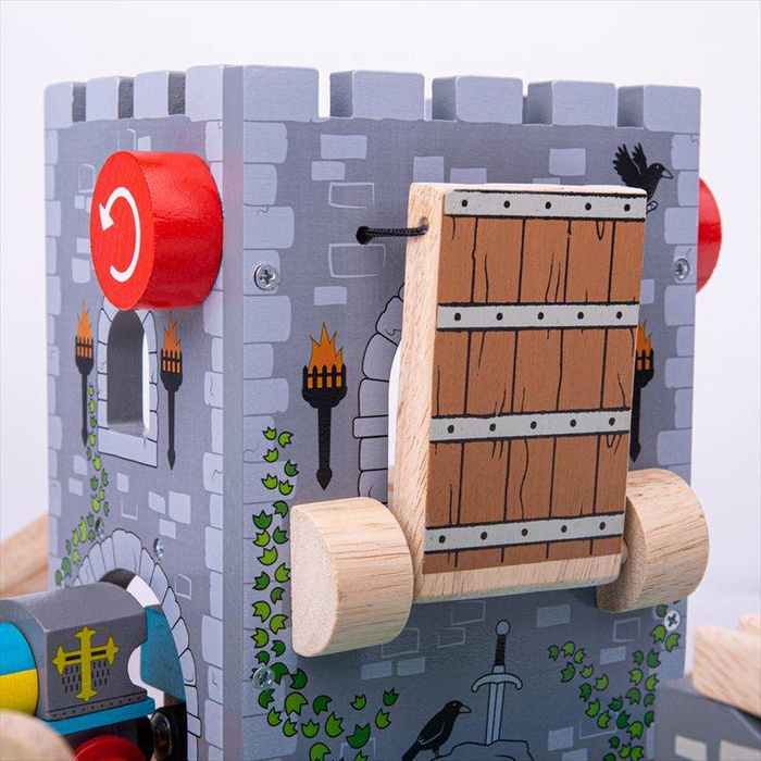 Dodatek do kolejki Zamkowy most zwodzony BJT267-Bigjigs Rail, kolejka drewniana