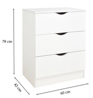 OUTLET Drewniana biała komoda z szufladami Sowy, meble do pokoju dziecka