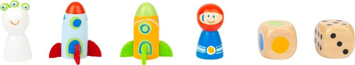 Drewniany chińczyk W kosmosie 11452-Small Foot Design, gry planszowe dla dzieci